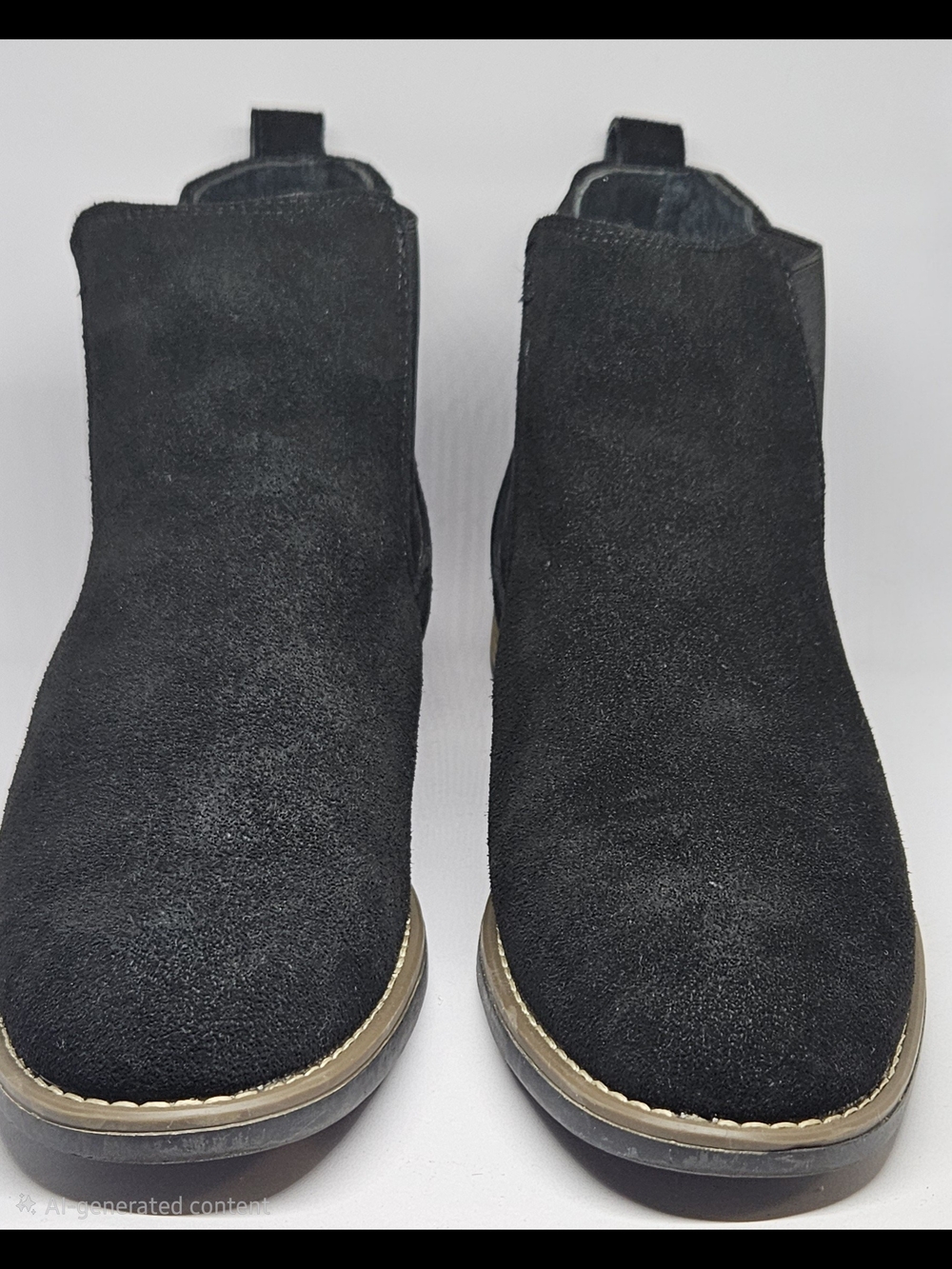 Bruno Marc New York Men's Black Suede Chelsea Boots - Classic Slip-On Sz. 9